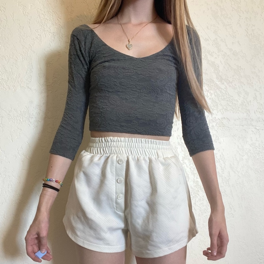 Cute dark grey crop top